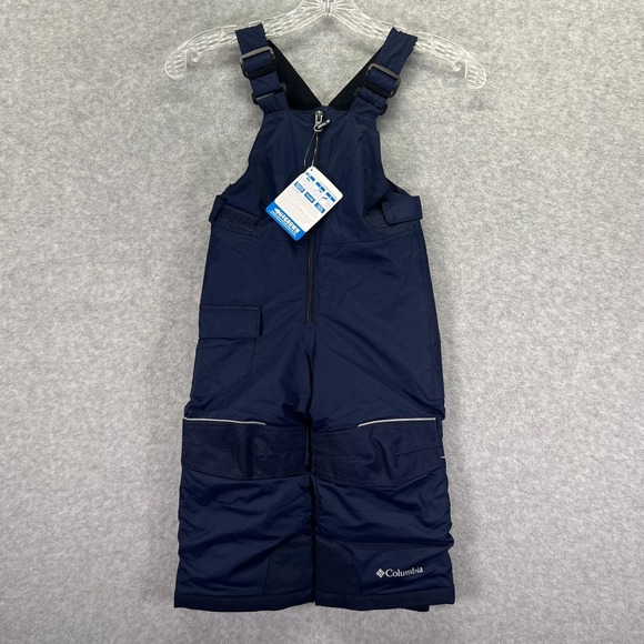 Columbia Snow Bib Pants Youth 3T Navy Outgrown Grow System Waterproof Winter - Picture 1 of 11